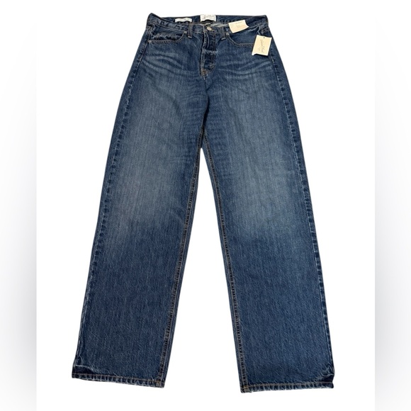 Universal Thread Denim - Universal Thread Dark Blue Button Fly 90s Baggy Jeans